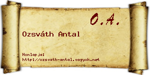 Ozsváth Antal névjegykártya